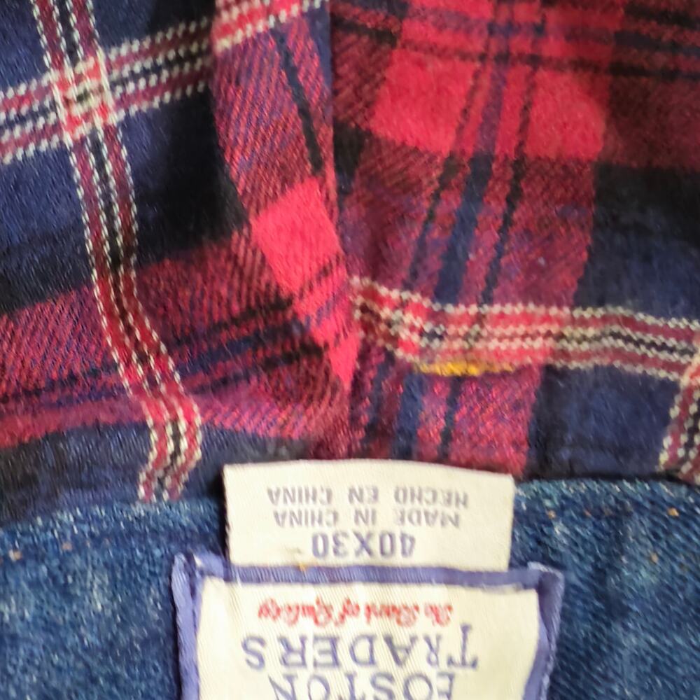 Boston Trader Carpenter Flannel Lined Blue Jeans Tag 40x30 Insulated - Picture 2 of 12